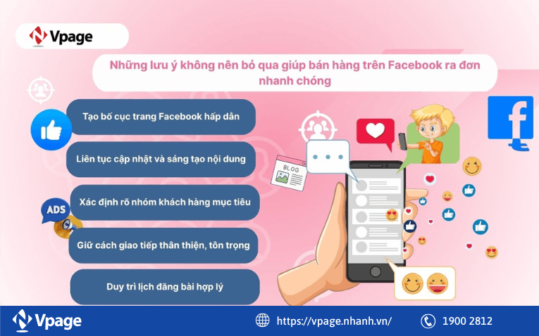 lưu ý khi bán hàng trên Facebook